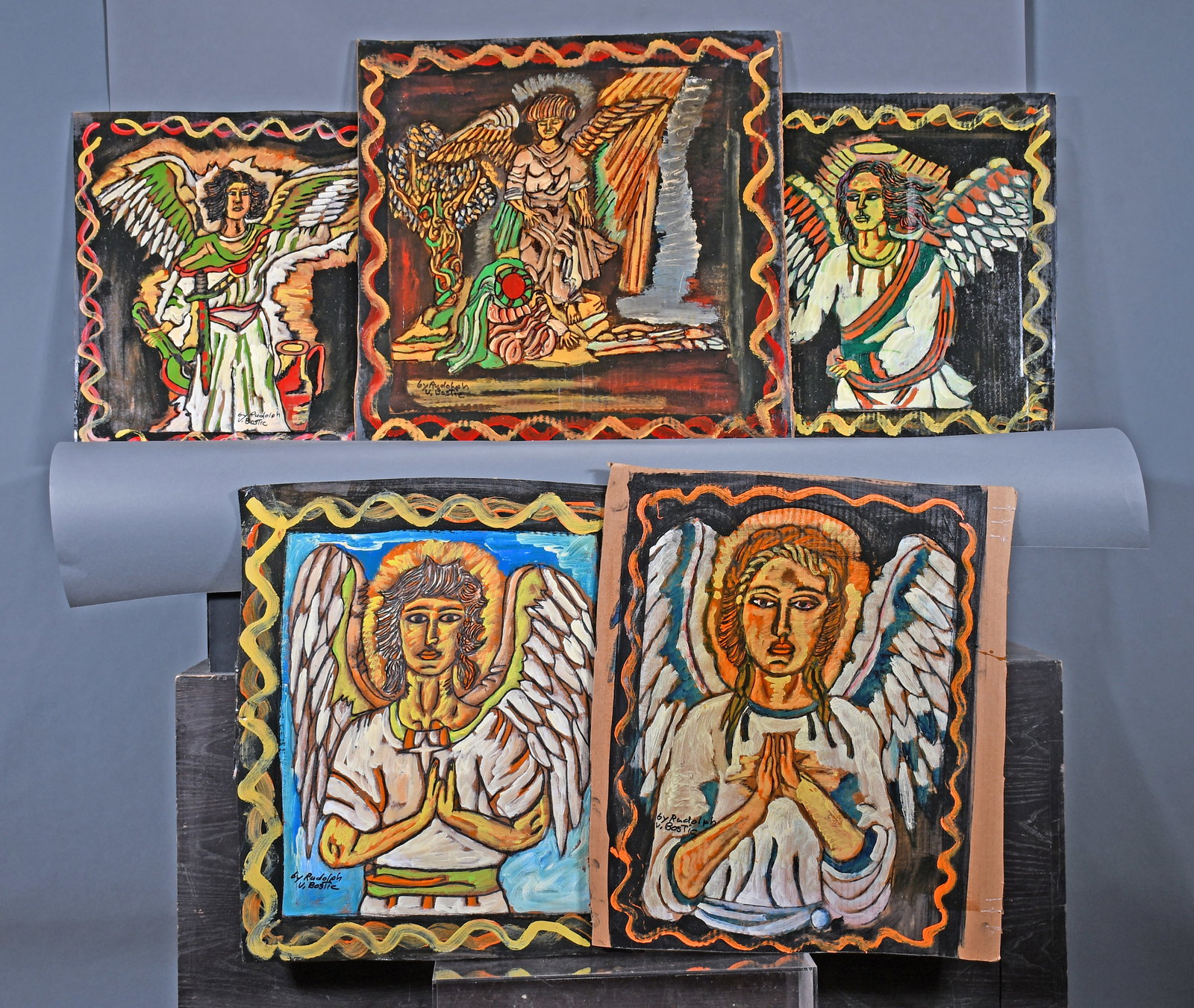 Rudy Bostic. Five Religious Angel Works. (1 of 4)