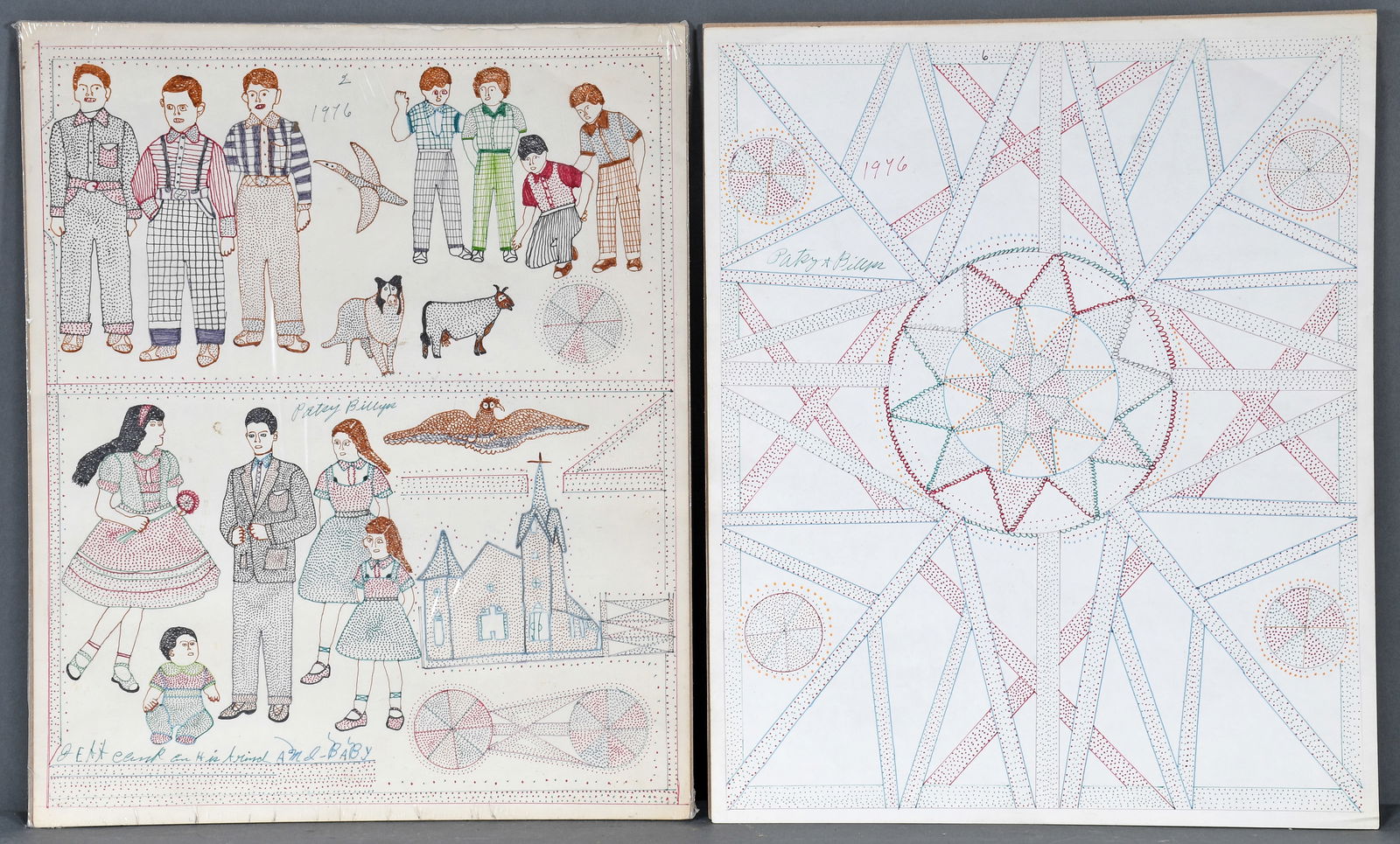 Patsy Billups. Abstract and Jeff Clark and His Friend and Baby. (1 of 3)