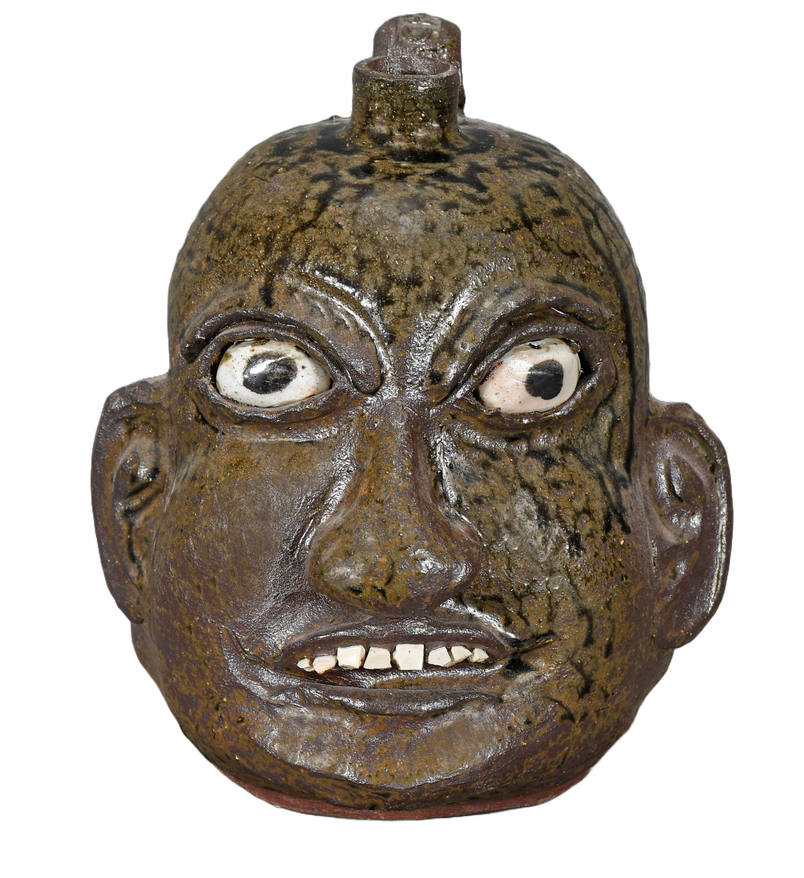 Chester Hewell. Big Eye Face Jug. (1 of 4)