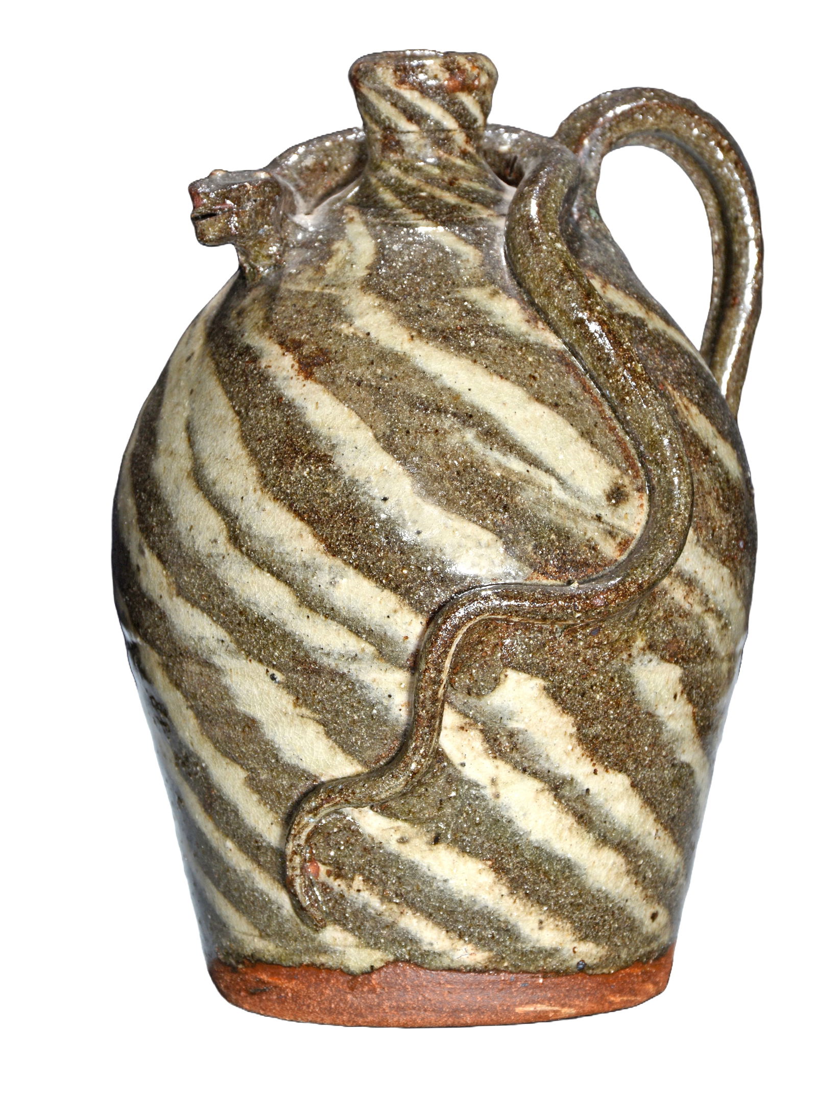B.B. Craig. Two Color Swirl Jug With Snake. (1 of 7)