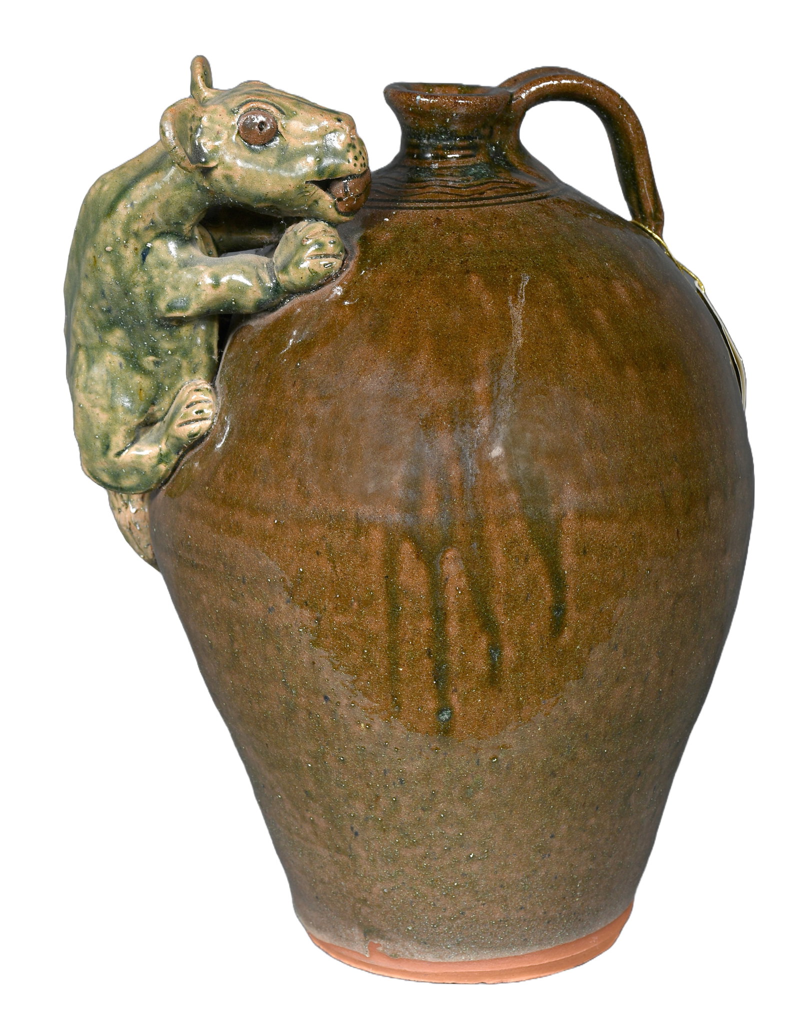 Albert Hodge. Squirrel Nut Jug.: Albert Hodge. Squirrel Nut Jug. Signed. Mint condition. 13" h. Est. $200-300. Ship: $65
