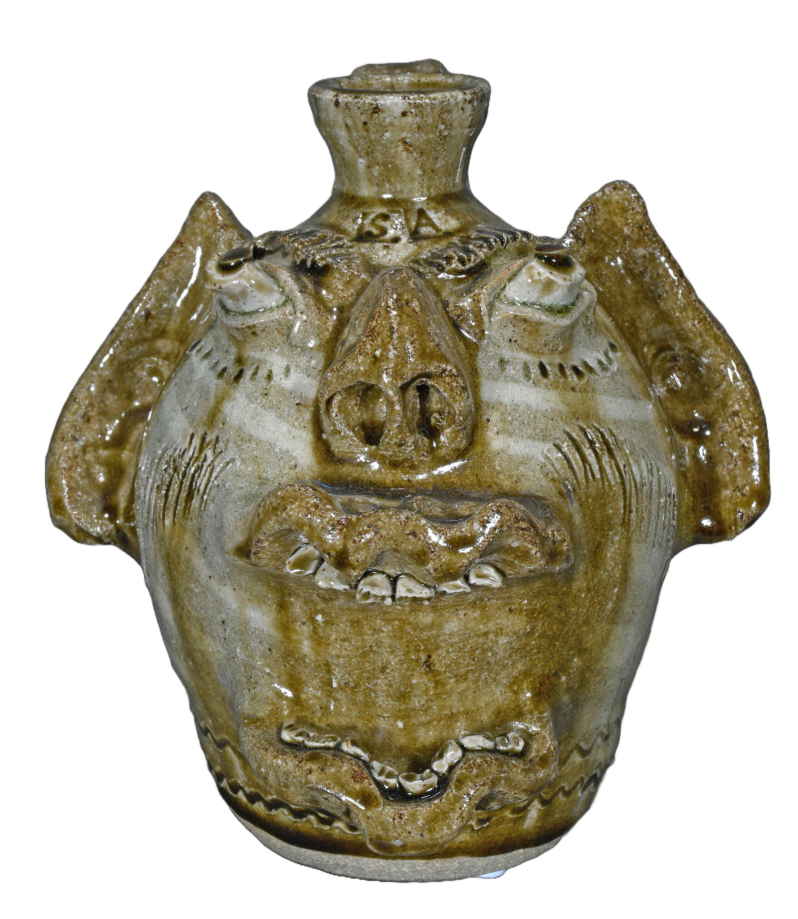 Steve Abee. Swirl Screaming Face Jug. (1 of 5)