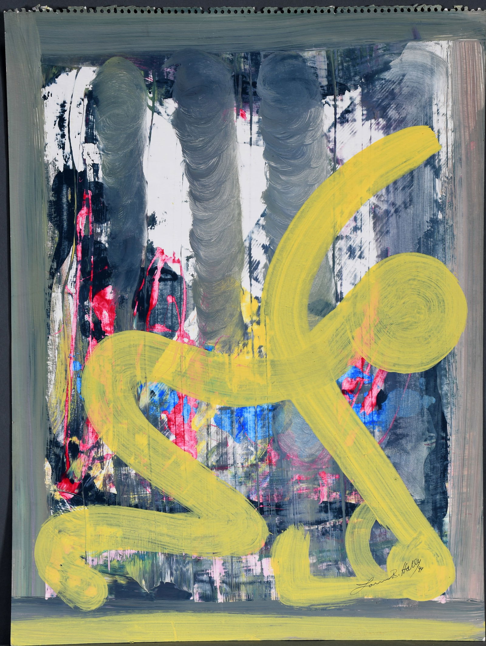 Lonnie Holley. The Old Way of Medicine.: Lonnie Holley. The Old Way of Medicine. 1994. Signed, titled and dated. Paint on paper. Excellent condition. Image is 18" w x 24" h. Est. $1,000-2,000. Ship: $65