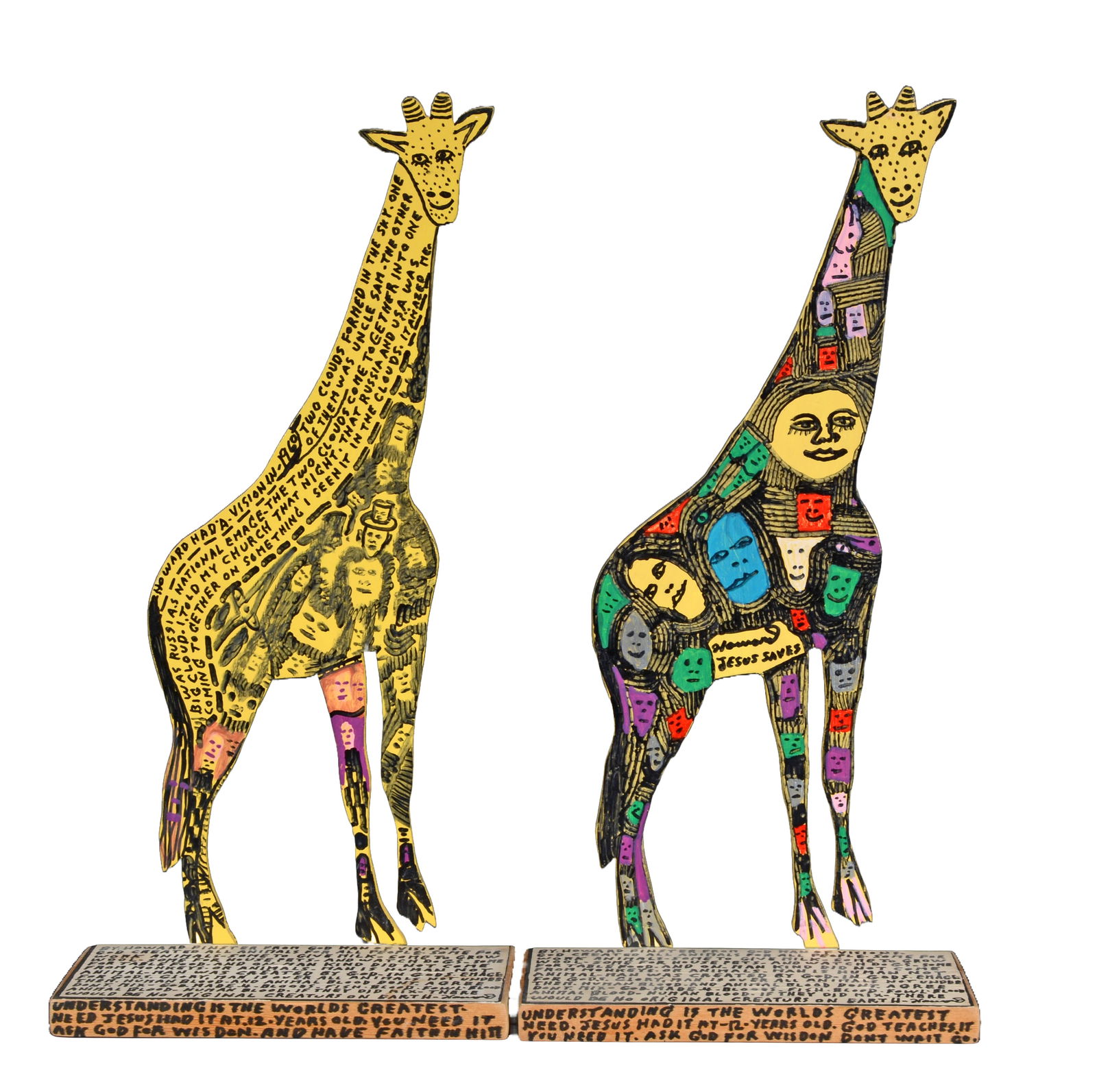 Howard Finster. Pair of Giraffes. (1 of 3)