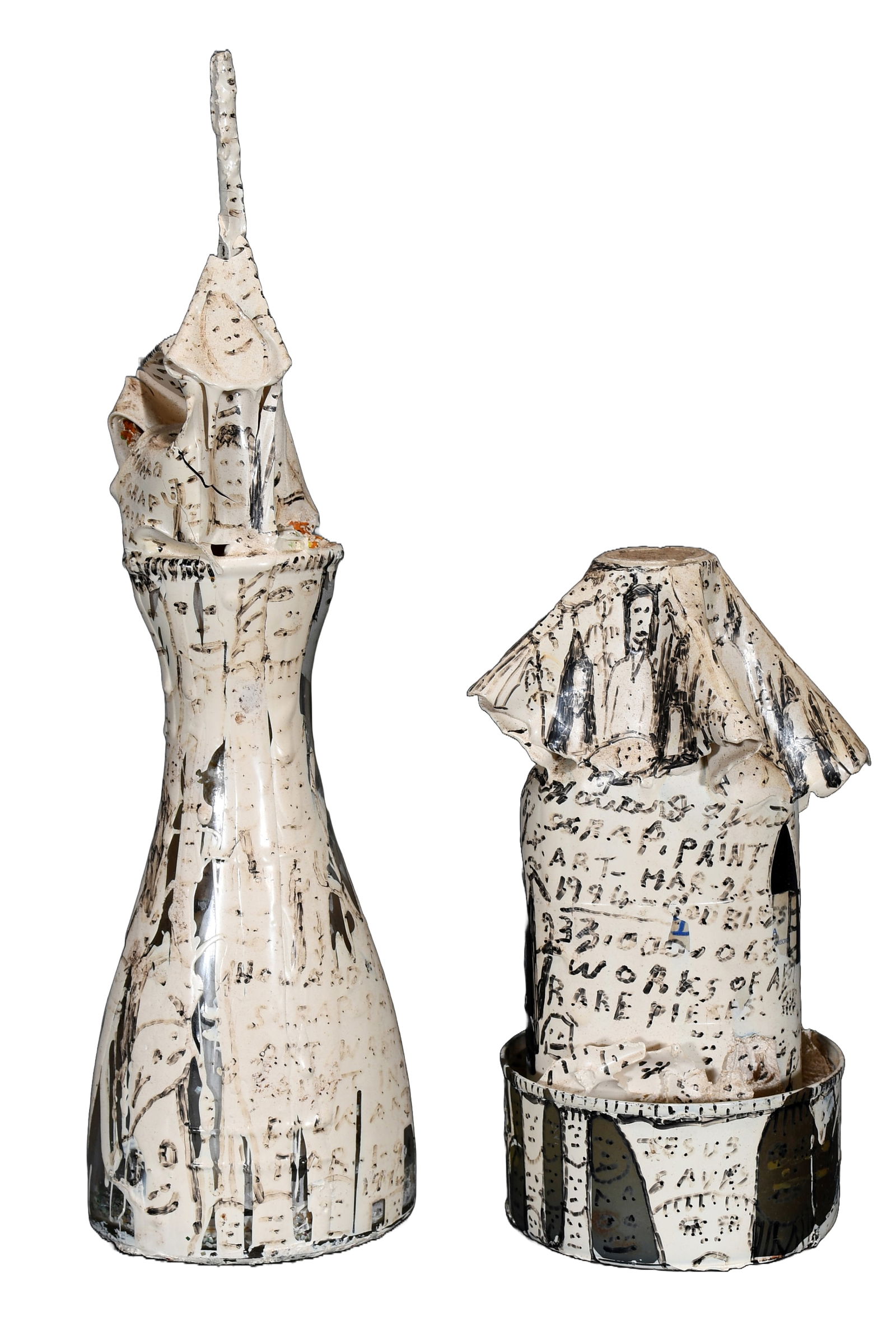 Howard Finster. Two Glass Abstract Works. (1 of 4)