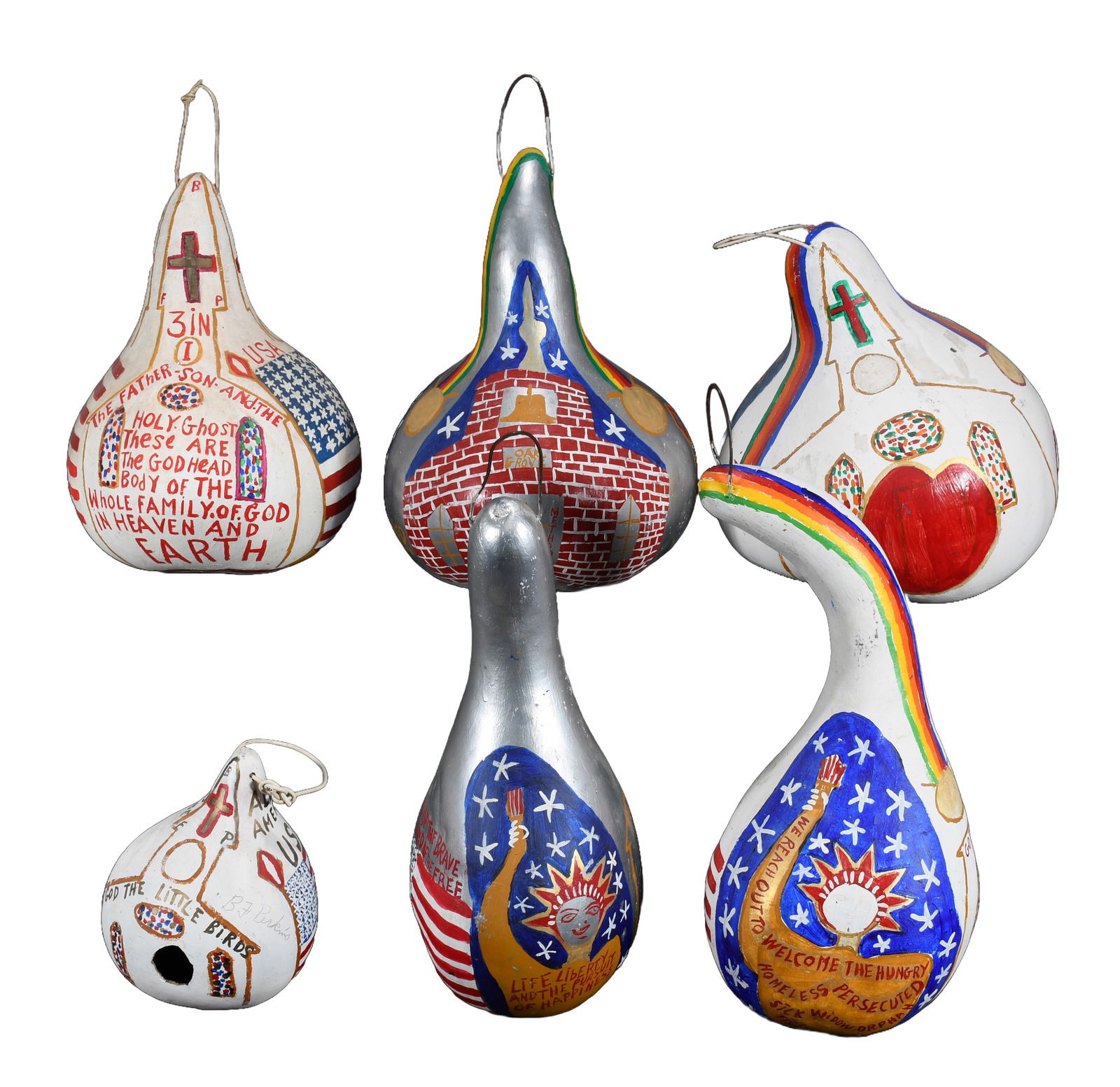 B.F. Perkins. Six Painted Gourds. (1 of 6)
