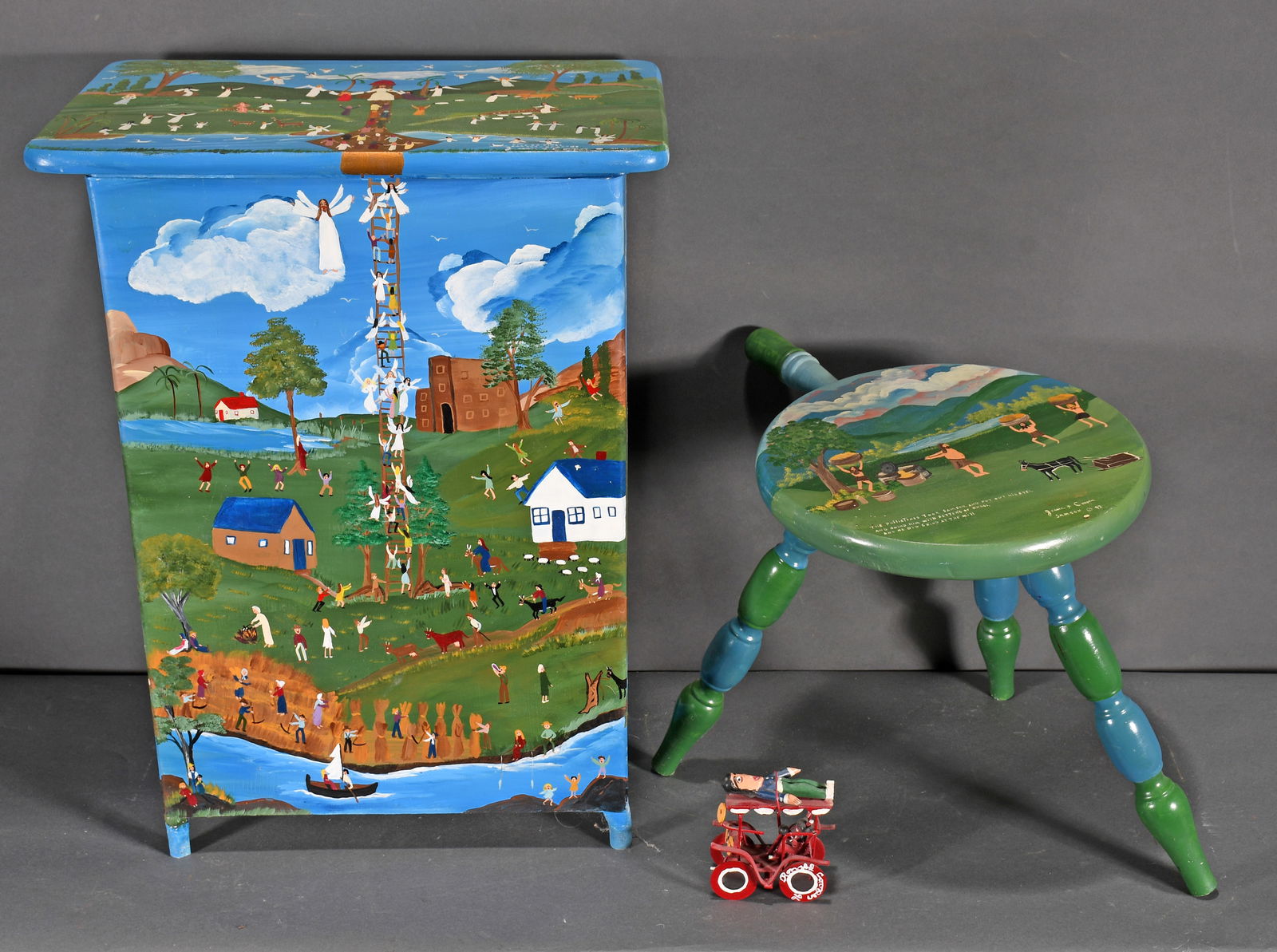 Ronald & Jessie Cooper. Hamper and Stool. (1 of 3)