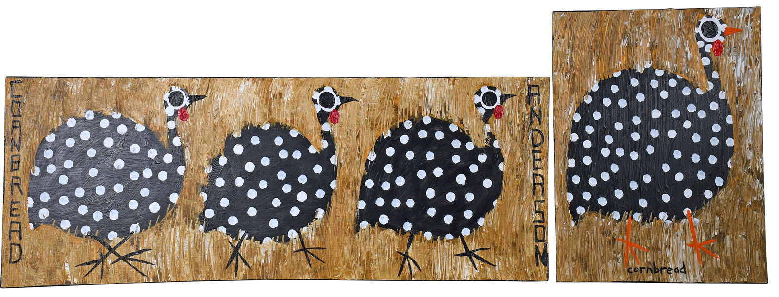 John 'Cornbread' Anderson. 2 Works. Guinea Hens. (1 of 2)