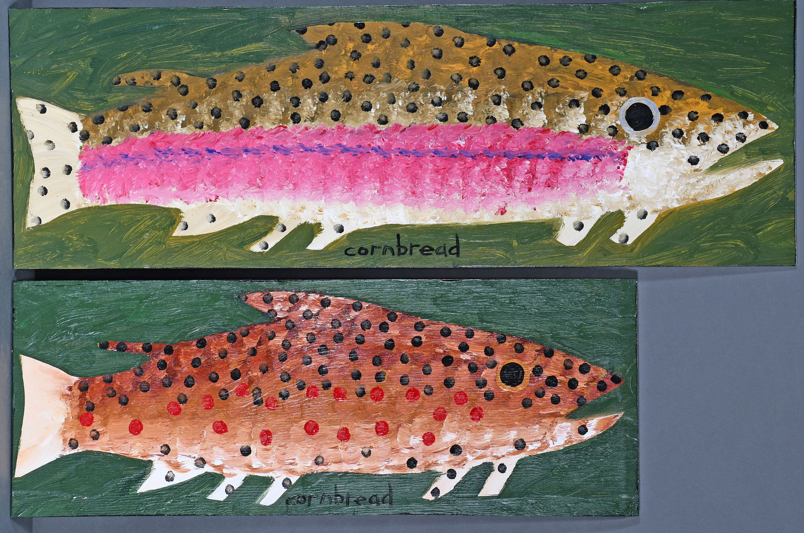 John 'Cornbread' Anderson. Pair of Trout. (1 of 2)