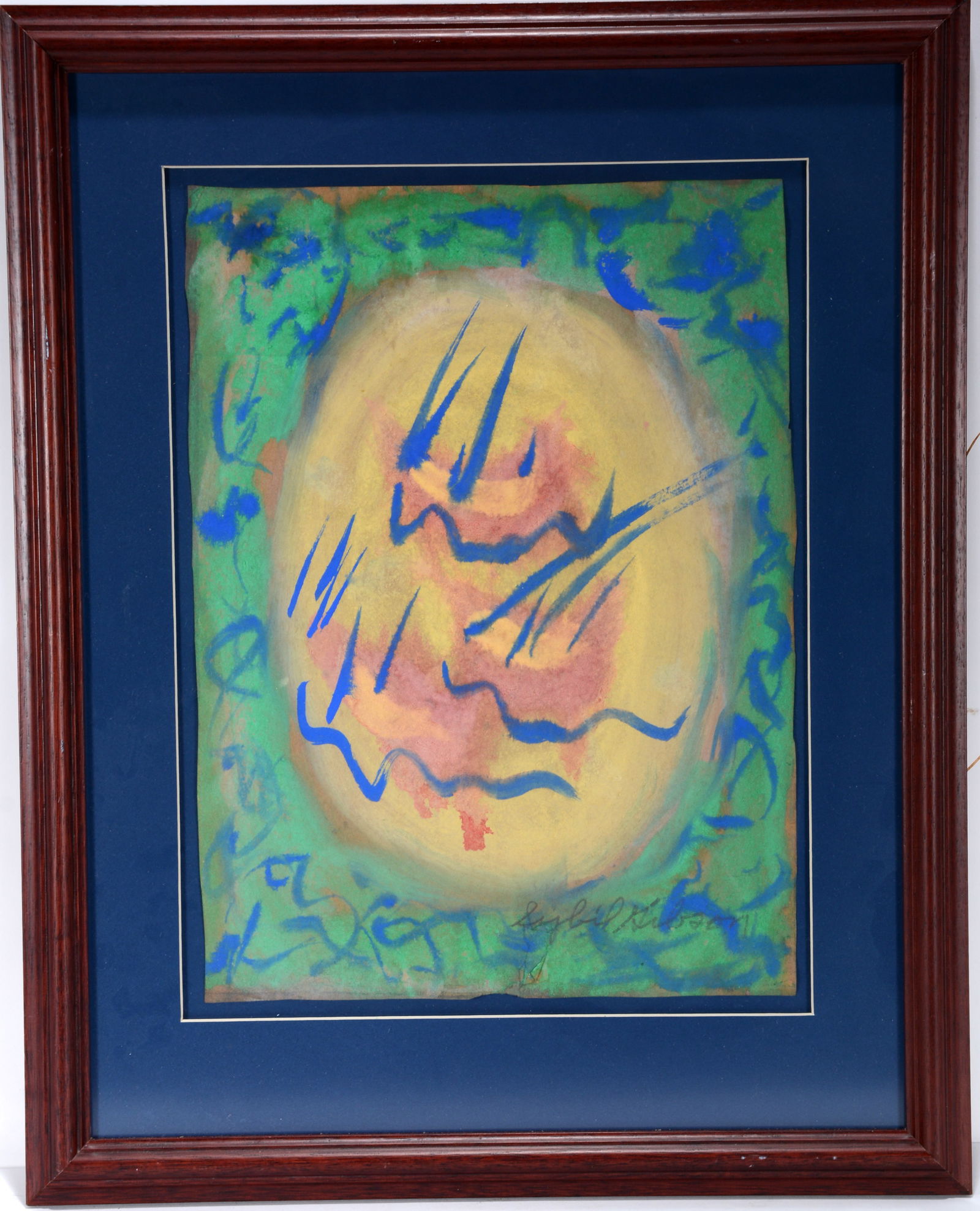 Sybil Gibson. Easter Egg.: Sybil Gibson. Easter Egg. c. 2000. Signed. Watercolor on paper. Excellent condition. 19" w x 24" h. Est. $200-300. Ship: $55