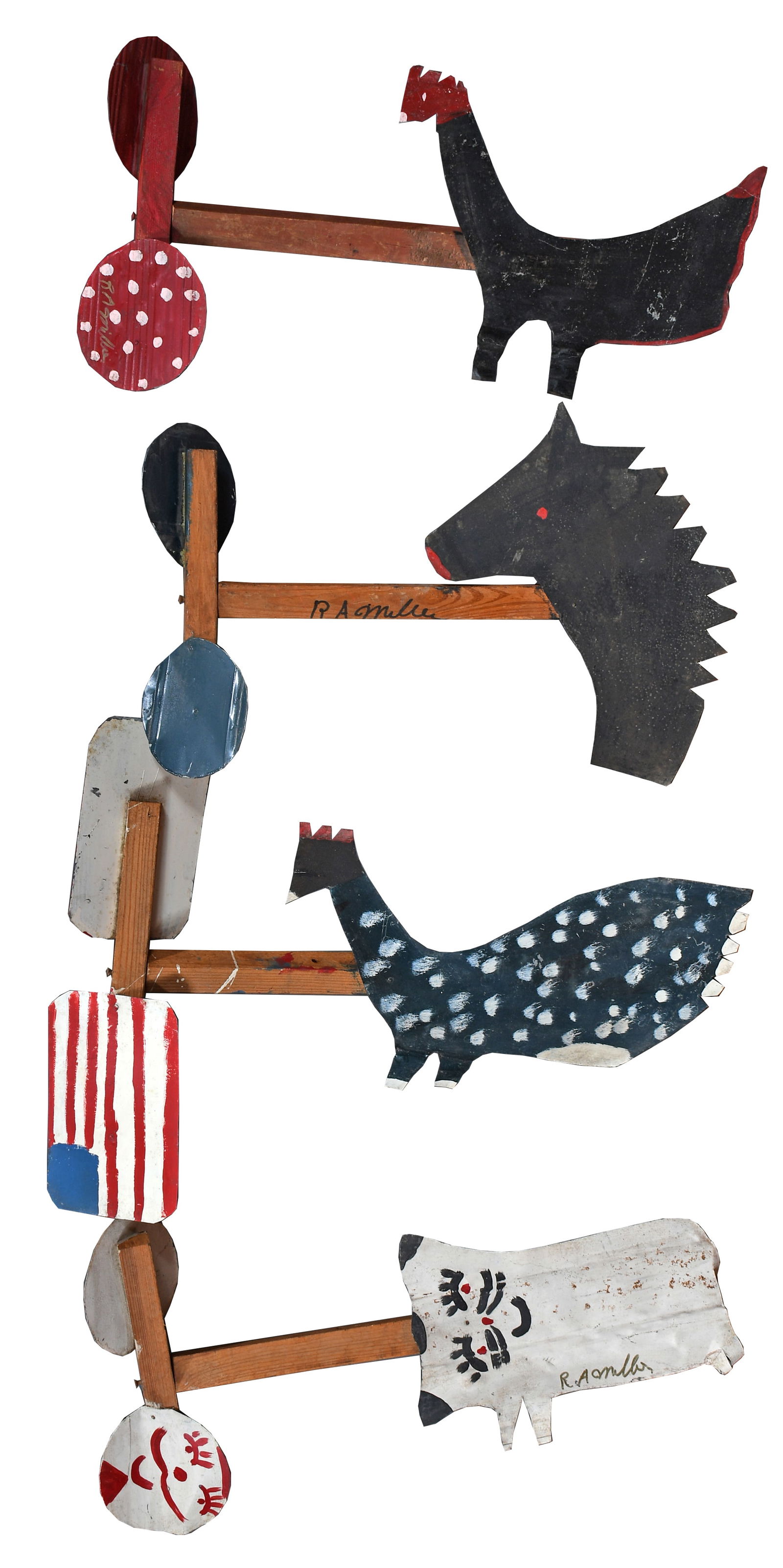 R.A. Miller. Four Whirligigs. (1 of 3)