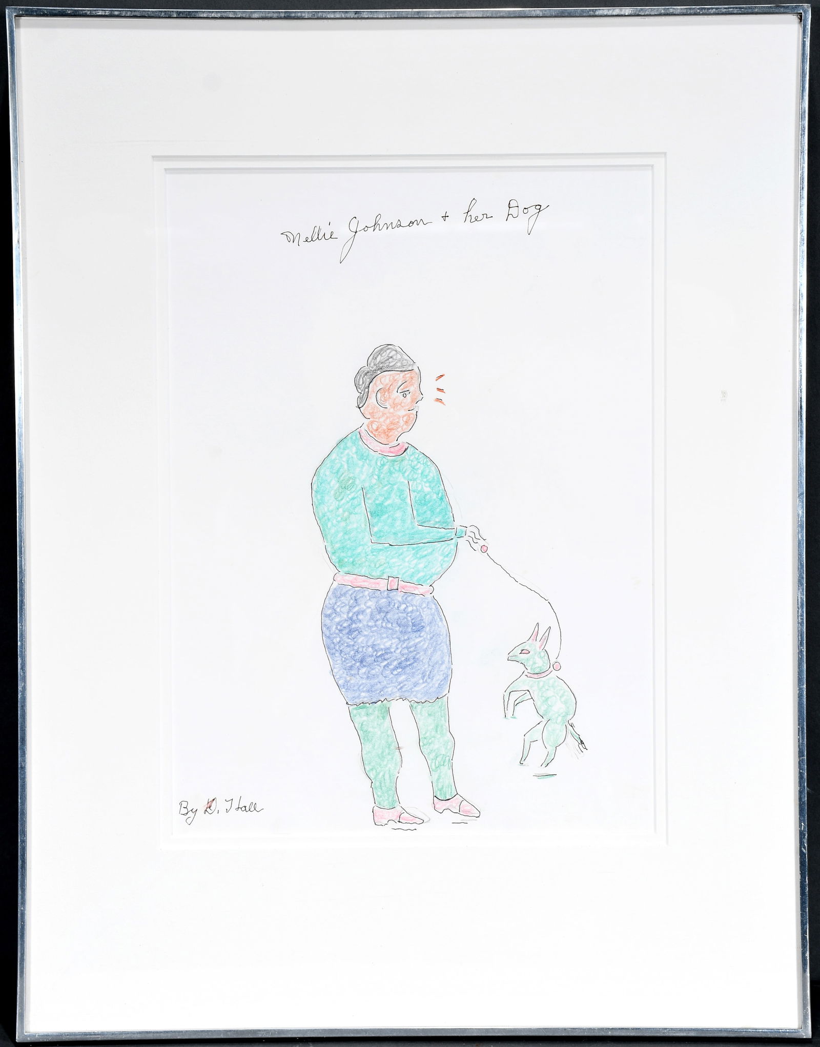 Dilmus Hall. Nellie Johnson and her Dog. (1 of 3)