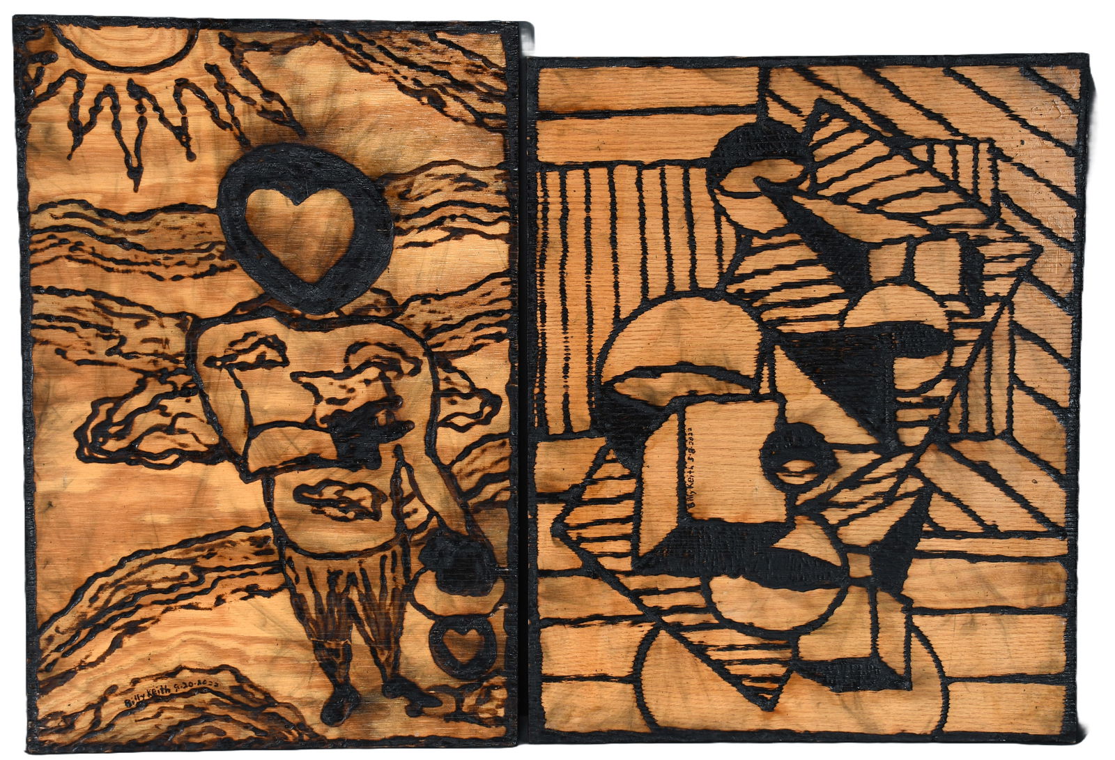 Billy Keith. Two Works- Heart Man, Spheres Cubes and Lines. (1 of 2)