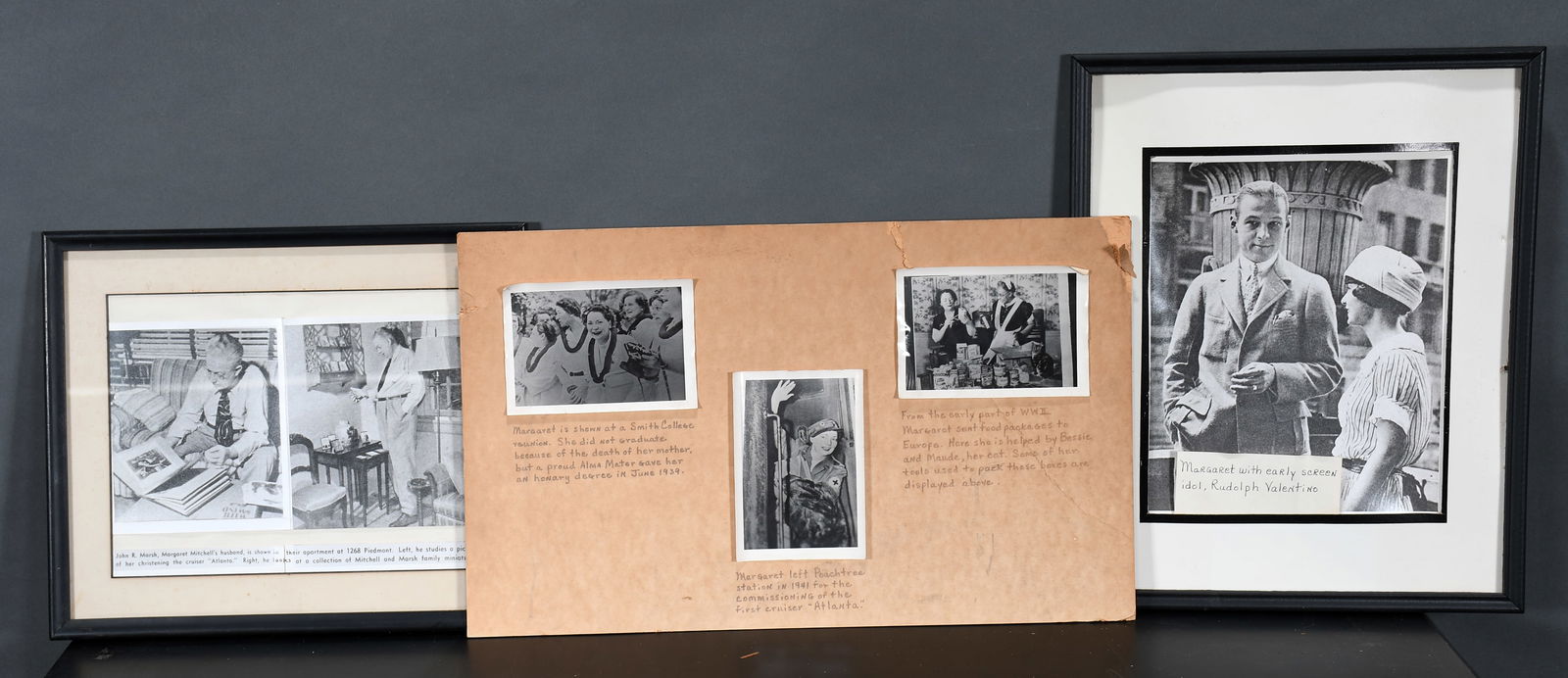 Three Black and White Photos. Margaret and her husband, John R. Marsh, at their apartment at 1268: Group Lot of Three Black and White Photos. Margaret and her husband, John R. Marsh, at their apartment at 1268 Piedmont. Expected aging otherwise good to fair condition. Three Original Photos of Marga