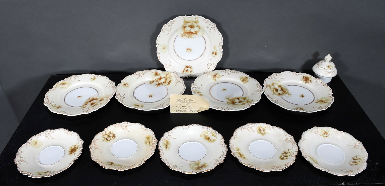Group of 11 pieces of Margaret Mitchell's China.: Group of 11 pieces of Margaret Mitchell's China. Provenance of these china plates: Medora Field Perkerson (1892-1960) was a close friend of Margaret. Medora was the author of the White Columns in Geor