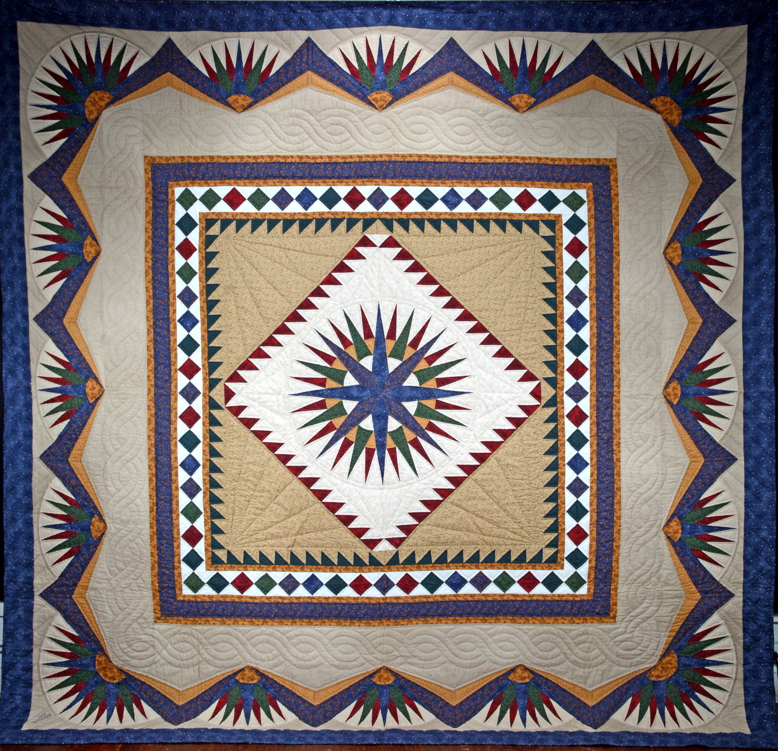 Dolores Yoder. Large Compass Star Quilt. (1 of 5)