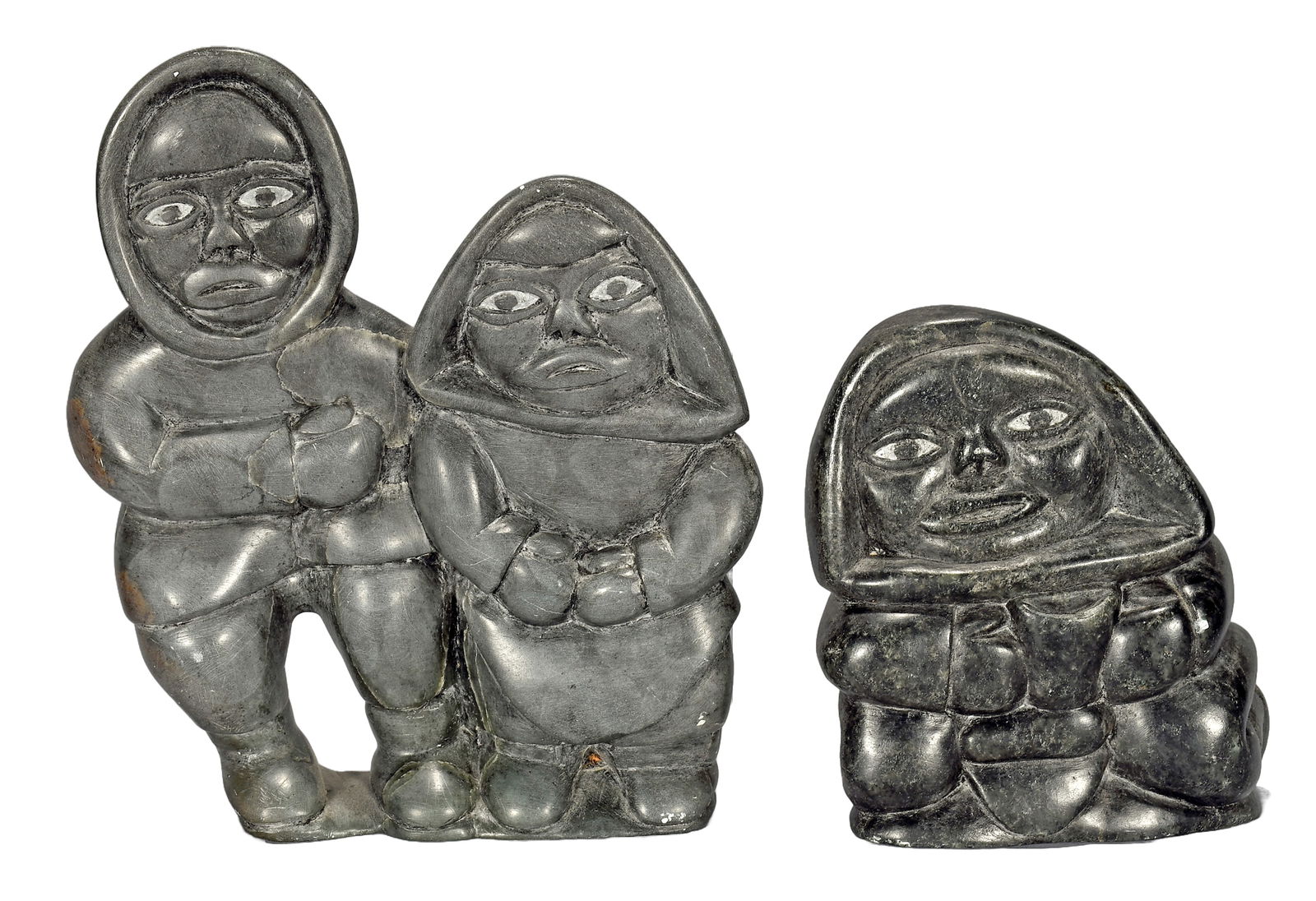 Abraham Pou. Pair of Inuit Figures. (1 of 4)