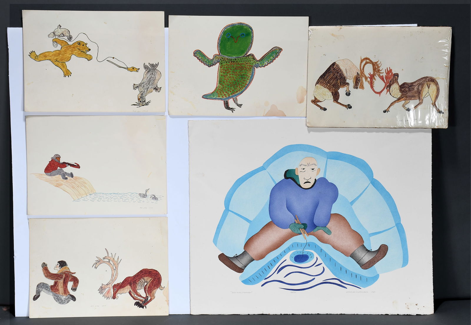 Inuit. Group of Six Works.Multicolored prints. (1 of 1)