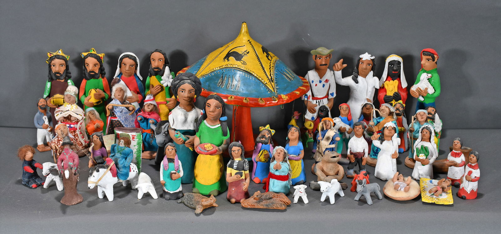 Group Lot of Mexican Clay Figurines. (1 of 3)