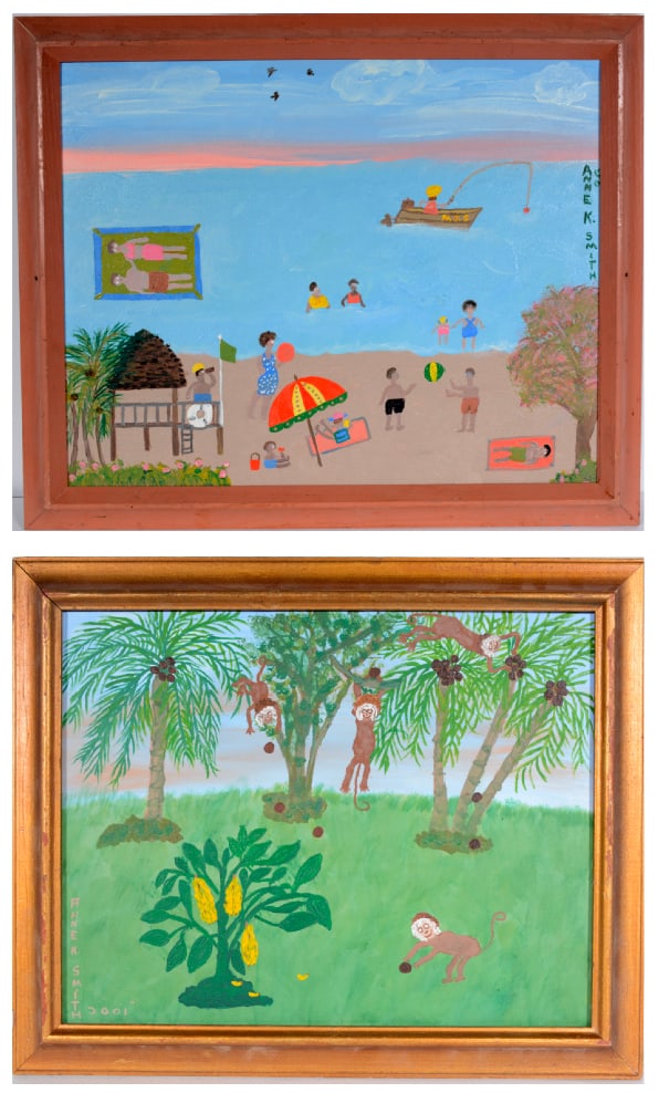 Anne K. Smith. Pair of Paintings.: Anne K. Smith. Pair of Paintings. Paint on artist panels. 18” x 12” each. Great condition. Provenance: Galerie St. Etienne. Est. $100-200. Ship: $45