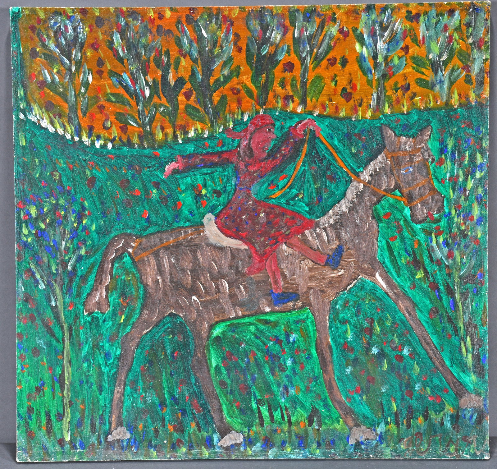 Gerard Fortune. Woman on Horseback.: Gerard Fortune. Woman on Horseback. Signed. Oil on canvas. Great condition. 24" w x 23" h. Est. $200-300. Ship: $75