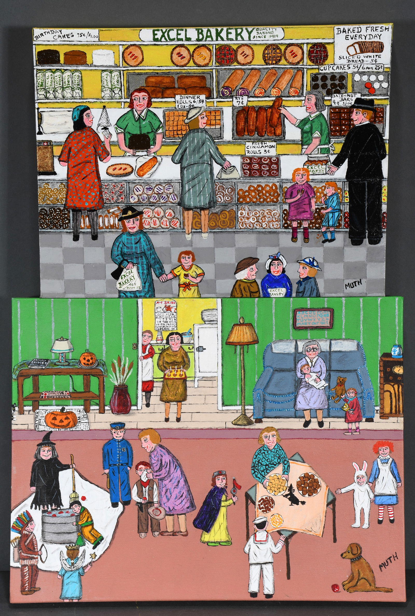 Marcia Muth. Pair of works. Halloween Party & Bakery. (1 of 3)