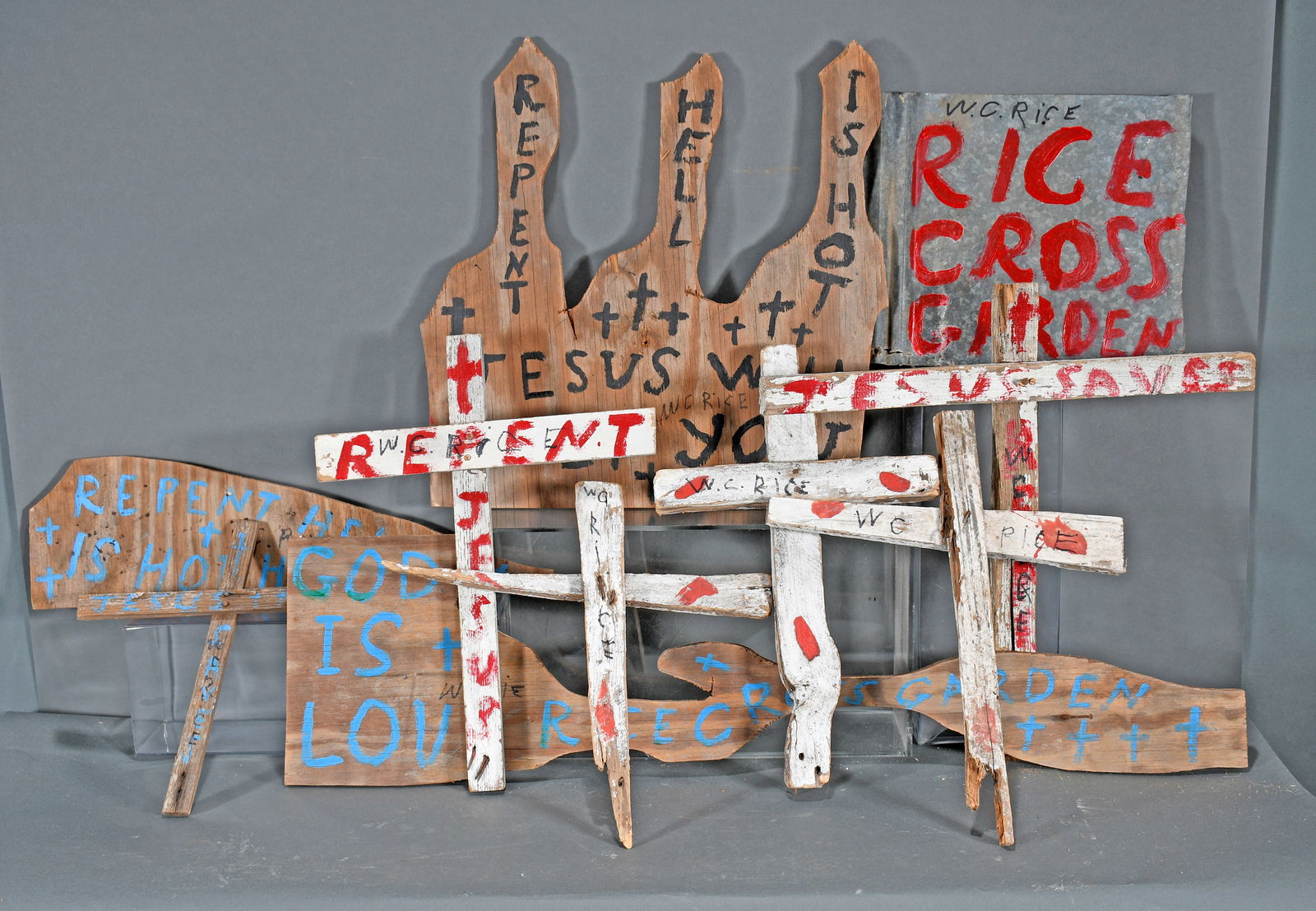 W.C. Rice. Box lot of Signs and Crosses. (1 of 1)
