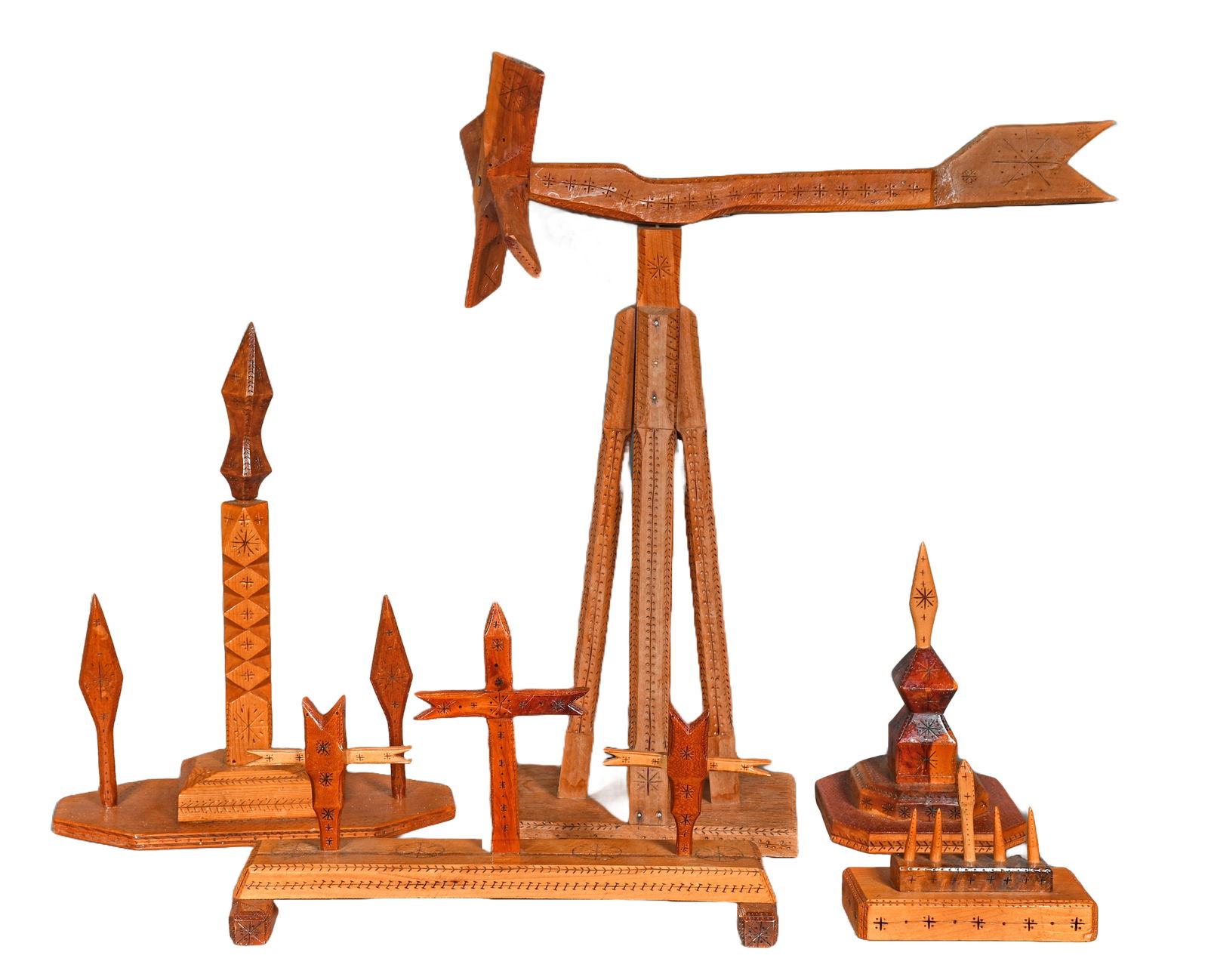 Parks L. Townsend. Five Carved Pine Works. (1 of 2)