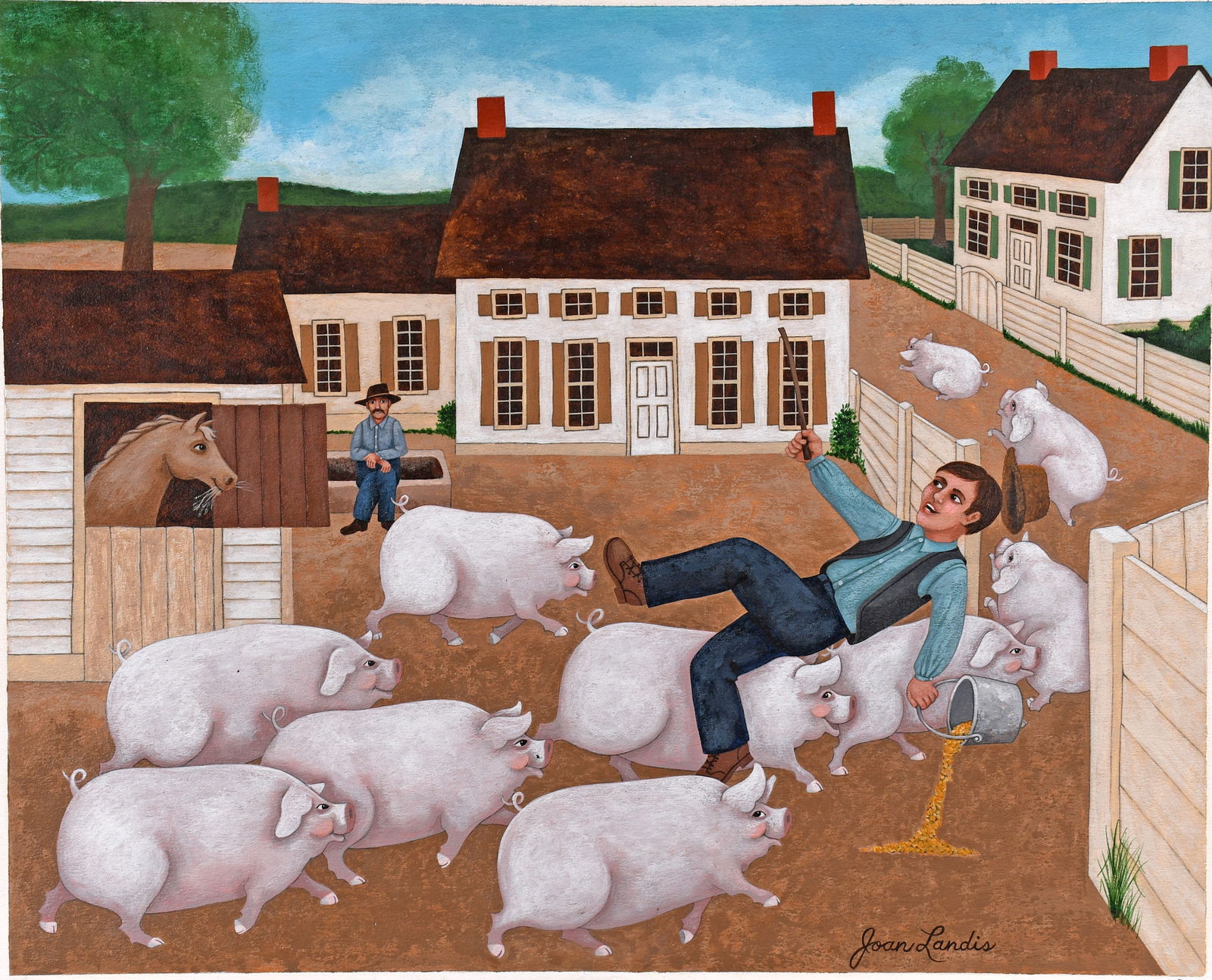 Joan Landis. Farmer with Pigs. (1 of 1)