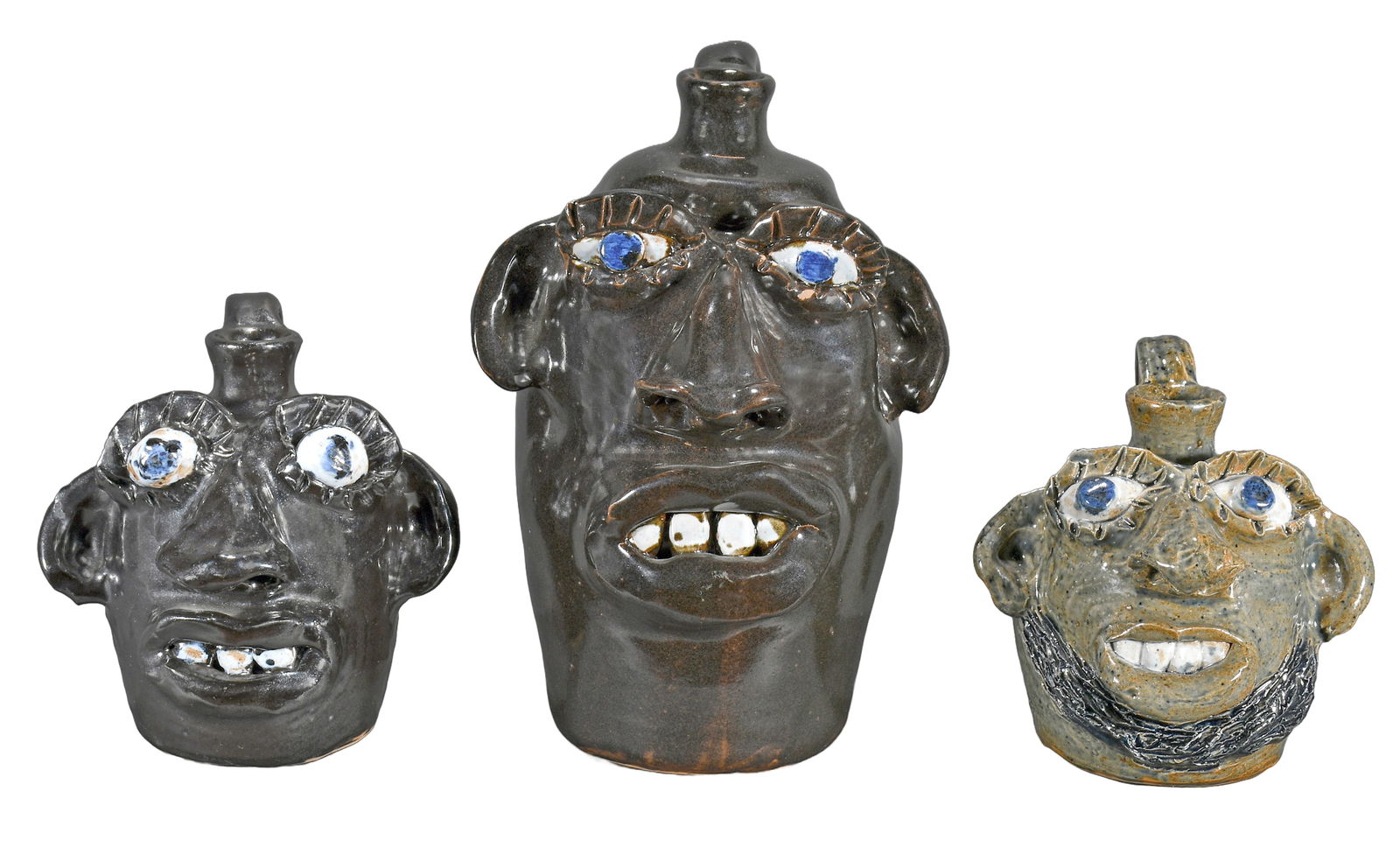 Jerry Brown. Three Face Jugs. (1 of 4)