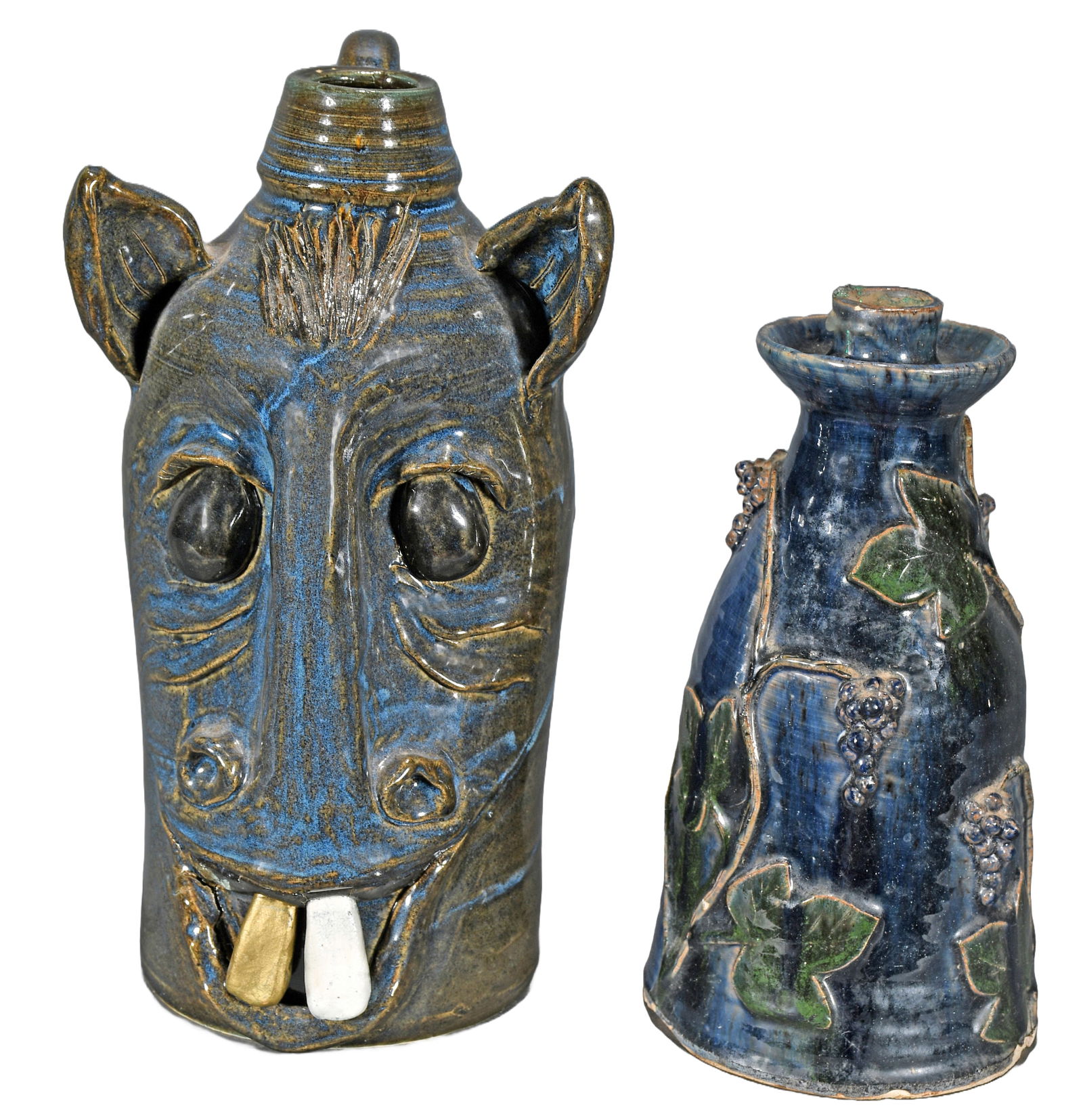 Lin Craven. Tall Mule Face Jug and Candlestick Holder. (1 of 4)