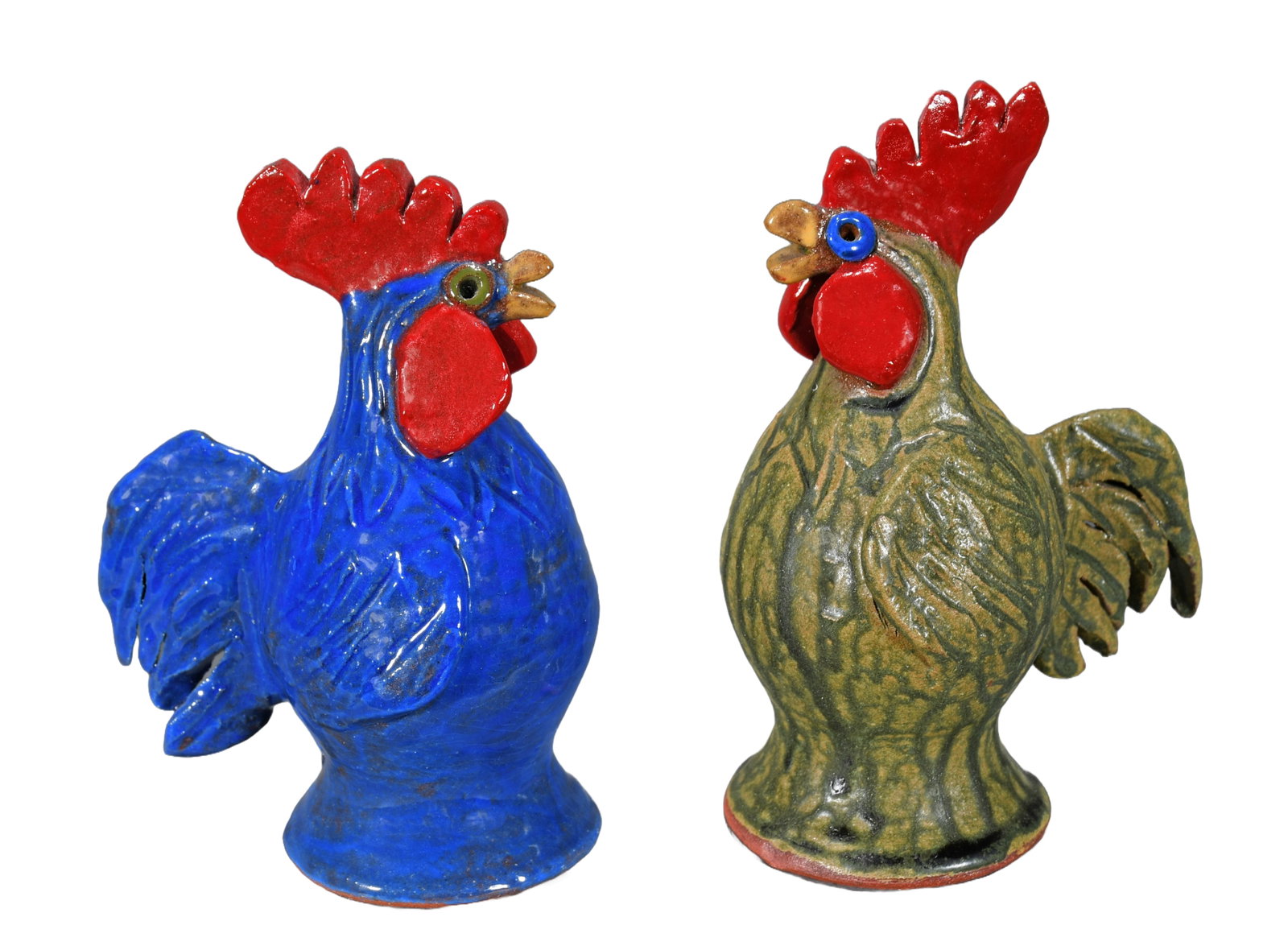 Brian Wilson. Two Tiny Cocks.: Brian Wilson. Two Tiny Cocks. 2017. Signed and dated. Mint condition. Average size is 7.5" h. Est. $100-200. Ship: $45