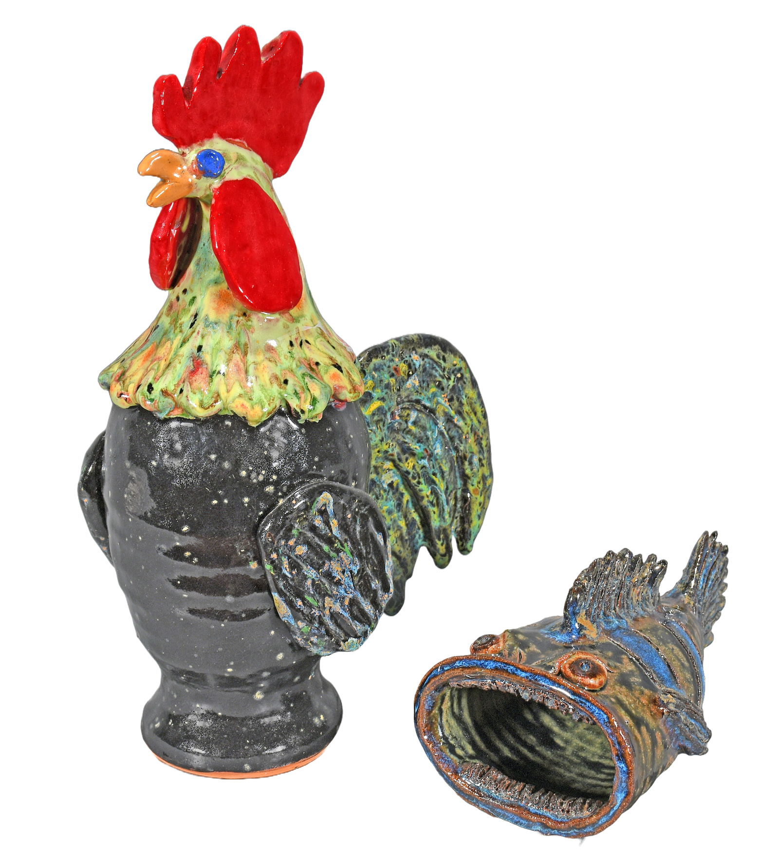 Brian Wilson. Two Works, Fish and Rooster. (1 of 3)