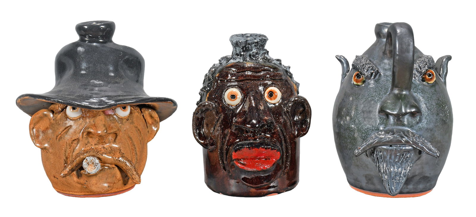 B.J. Craven. Three Face Jugs. (1 of 3)