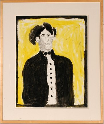 Charlie Kinney. Young Abe Lincoln.: Charlie Kinney. Young Abe Lincoln. Not dated. Signed. Paint and graphite on poster. Excellent condition. Image is 22” w x 28” h. Frame is 32” w x 38”h. Excellent example. Est. $800-1,200. Ship