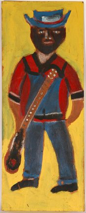 Jimmy Lee Sudduth. Self-Portrait.: Jimmy Lee Sudduth. Self-Portrait. Paint and mud on board. Signed. Minor paint loss on foot, otherwise great condition. 24” w x 60”h. Est. $1,000-2,000. Ship: $150