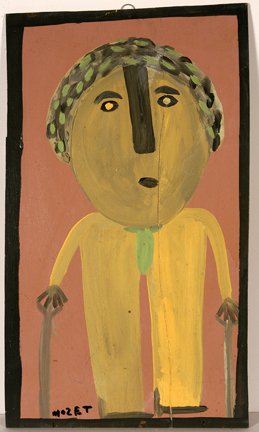 Mose Tolliver. Mose T In Person.: Mose Tolliver. Mose T In Person. Not dated. Signed and titled on verso. Paint on panel board. Excellent condition. 15” w x 26”h. Provenance: The Lynne Ingram Collection. Est. $1,000-1,500. Ship: $