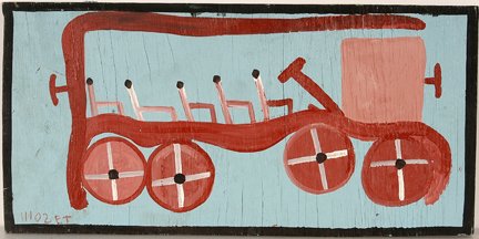 Mose Tolliver. Montgomery Bus Boycott.: Mose Tolliver. Montgomery Bus Boycott. Signed. Not dated. Paint on board. Excellent condition. 22” w x 11”h. Est. $300-500. Ship: $35