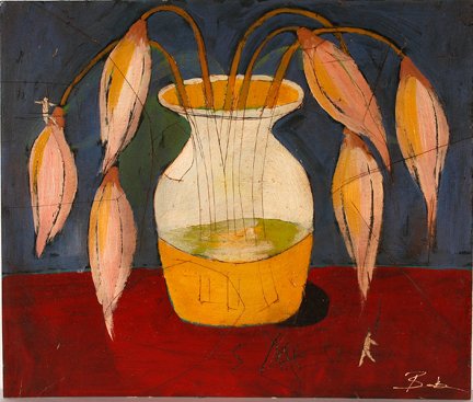 Michael Banks. Ballet In Pink.: Michael Banks. Ballet In Pink. Tar, mixed media and oil on board. Signed. Not dated. Excellent condition. Not framed. 27.5” w x 23.5” h. Provenance: The Ted Oliver Collection. Est. $500-800. Ship: