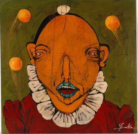 Michael Banks. In The Air.: Michael Banks. In The Air. Tar and acrylic on board. Signed and titled. Excellent condition. Size with frame is 24” x 24”. Provenance: The Ted Oliver Collection. Est. $500-800. Ship: $45