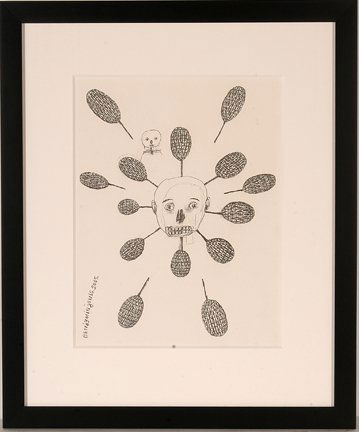 Benjamin Jones. Untitled Head.: Benjamin Jones. Untitled Head. 2005. Signed and dated. Graphite on paper. Excellent condition. Image is 11.5” w x 15” h. Frame is 19.5” w x 23”h. Est. $300-500. Ship: $45