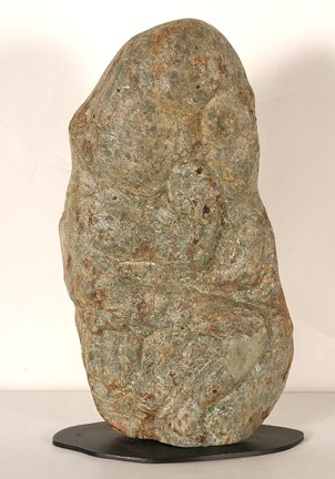 Charles Simmons. Baby Doll w Stand.: Charles Simmons. Baby Doll With Stand. Signed. Not dated. Carved river stone. Excellent condition. 12” x 7”. Est. $100-200. Ship: $35