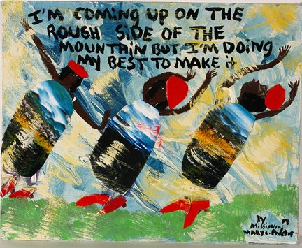 Mary Proctor. I’m Coming Up.: Mary Proctor. I’m Coming Up. Paint and mixed media on canvas panel. Signed. Great condition. Slight warping. 20” w x 16” h. Provenance: The Ted Oliver Collection. Est. $100-200. Ship: $30