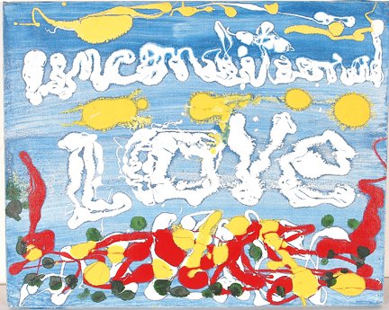 William Thomas Thompson. Unconditional Love.: William Thomas Thompson. Unconditional Love. 2004. Acrylic on canvas. Excellent condition. 20” w x 16”h. Provenance: The Kelly Ludwig Collection. Illustrated on page 69, Detour Art. Est. $100-150.