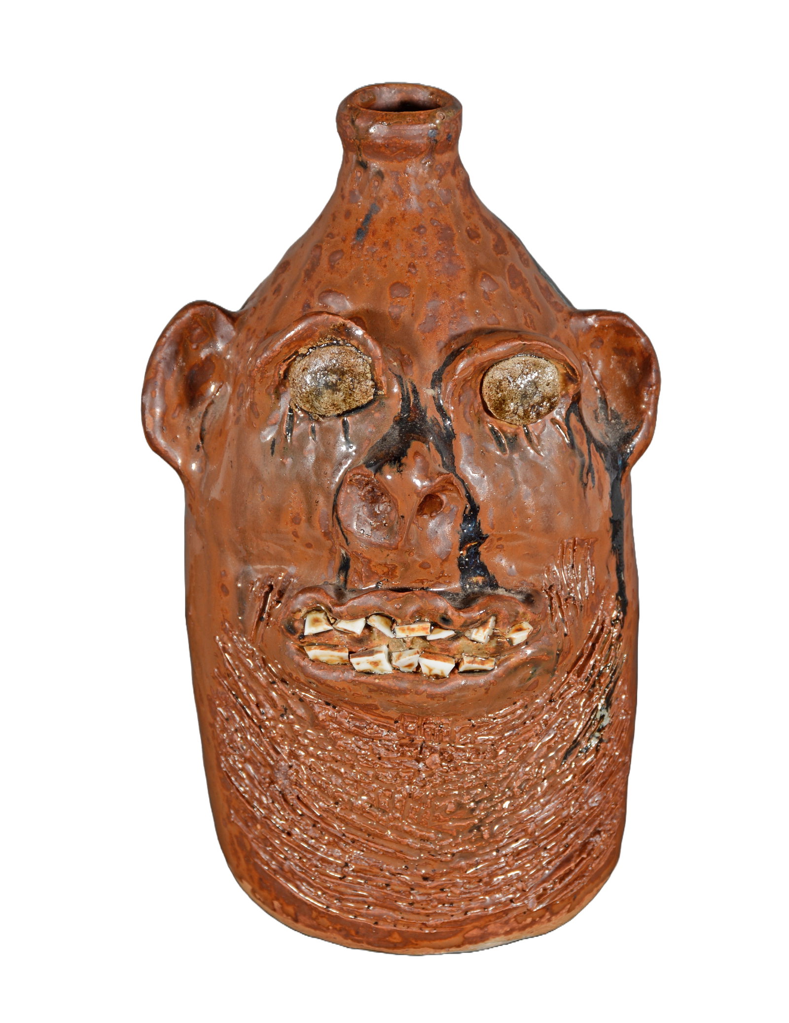 Marie Rogers. Saved By The Blood Face Jug.: Marie Rogers. Saved By The Blood Face Jug. Signed and titled. Mint condition. 11" h. Est. $200-300. Ship: $45