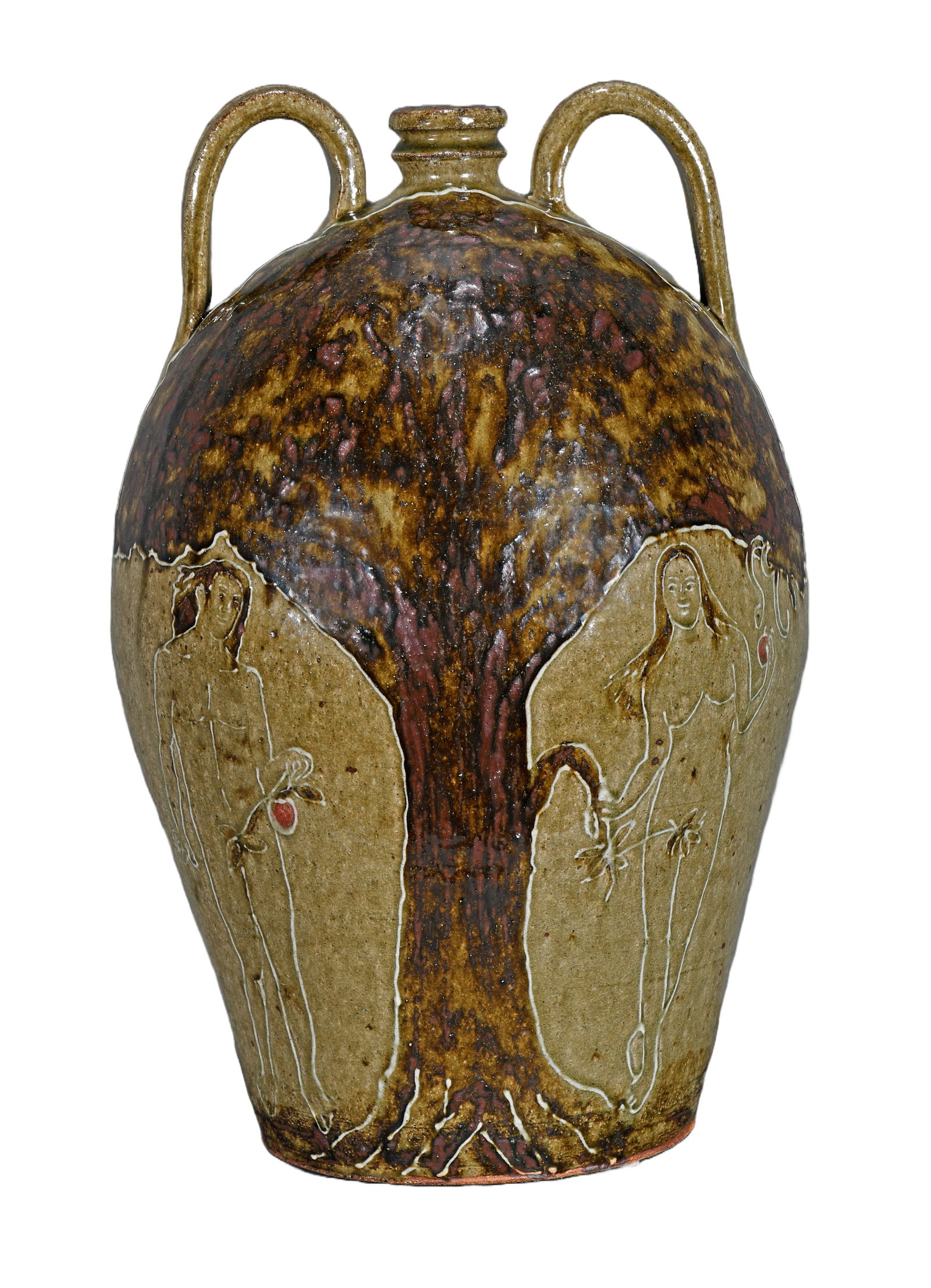 Michel Bayne. 3-4 Gallon Adam and Eve Jug. (1 of 6)
