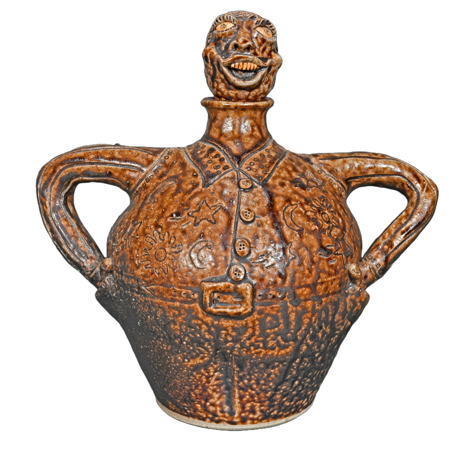 Billy Ray Hussey. Figural Jug with Stopper. (1 of 5)