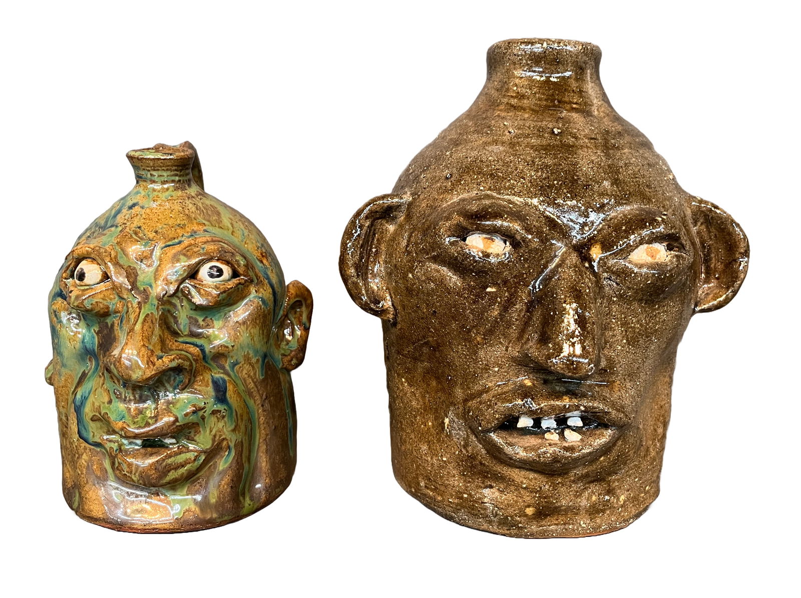 Chitwood and Marvin Bailey. Pair of Face Jugs. (1 of 3)