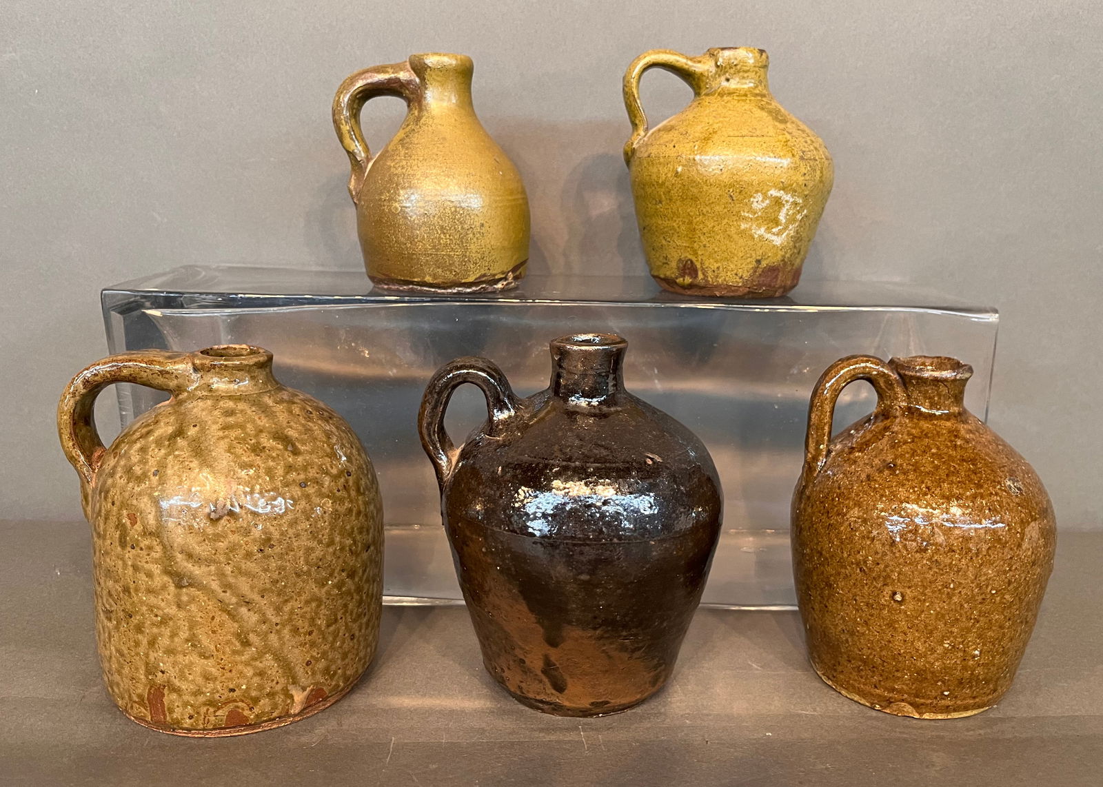 5 Half Pint Whiskey Jugs. (1 of 3)