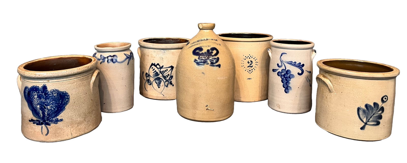 Clifford & West Troy. 7 Crocks and Whiskey Jug. (1 of 4)